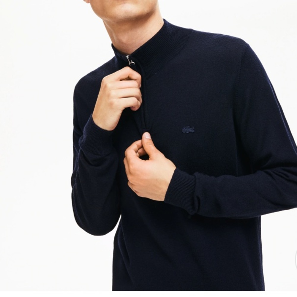 Lacoste Mens’ Collared Half Zip Sweater